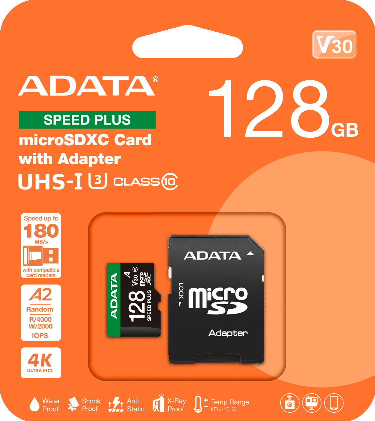 TechWarehouse ADATA Speed Plus microSDXC Card with Adapter - 128GB Adata