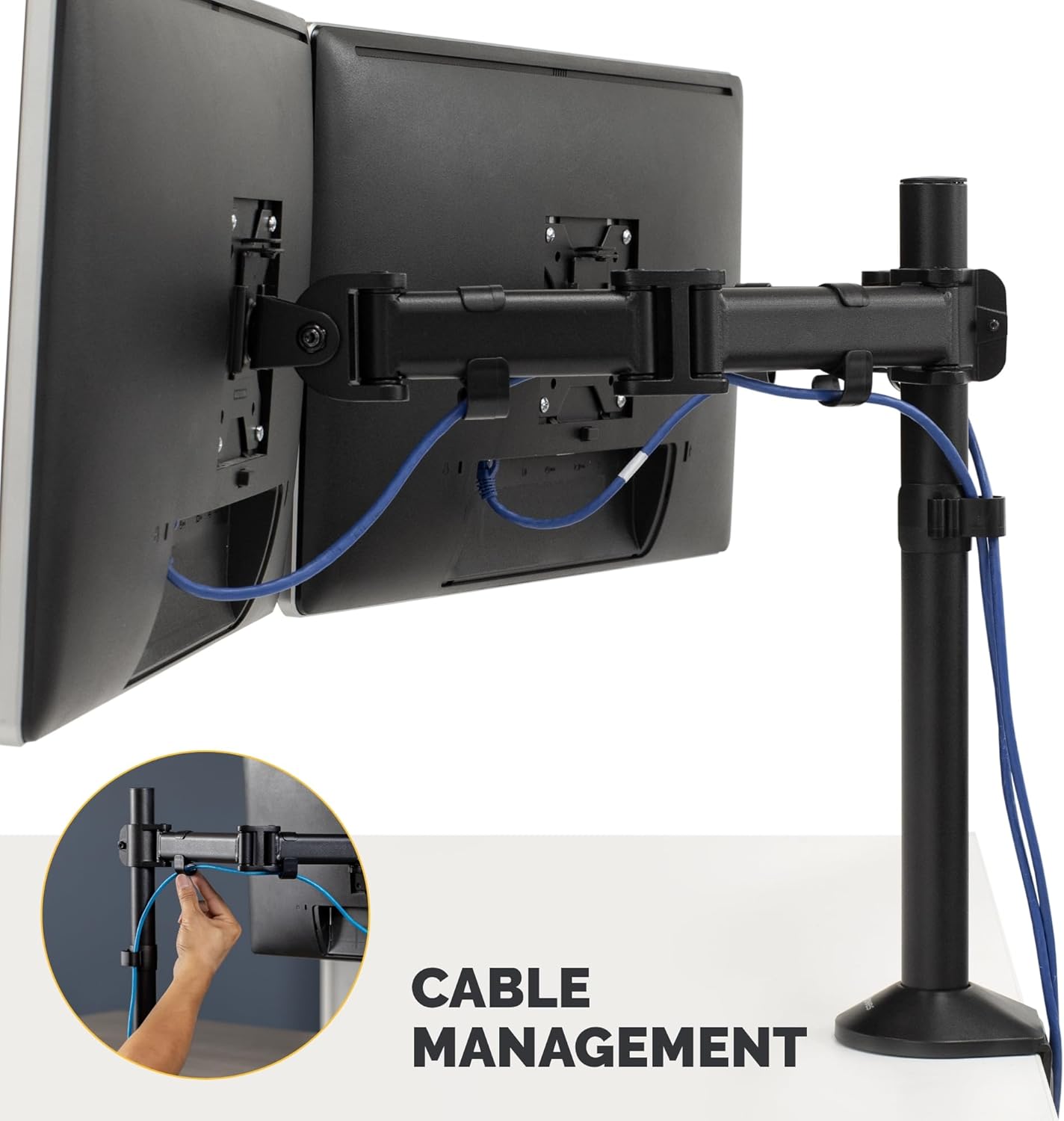 TechWarehouse Fellowes Reflex Desk Mount for Dual Monitor VESA 75x75 & 100x100 Fellowes