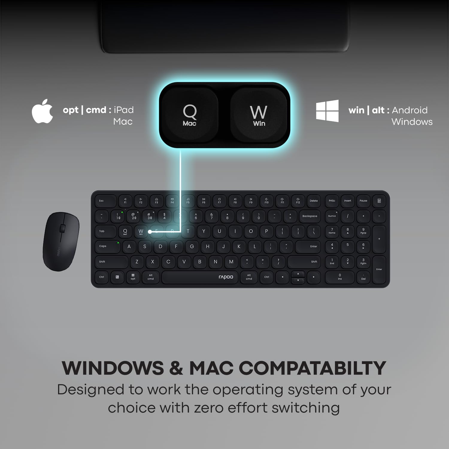 TechWarehouse Rapoo 9320M Wireless Keyboard & Mouse Combo Rapoo