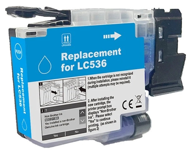 TechWarehouse LC536C Compatible Cyan Ink Cartridge Compatible for Brother