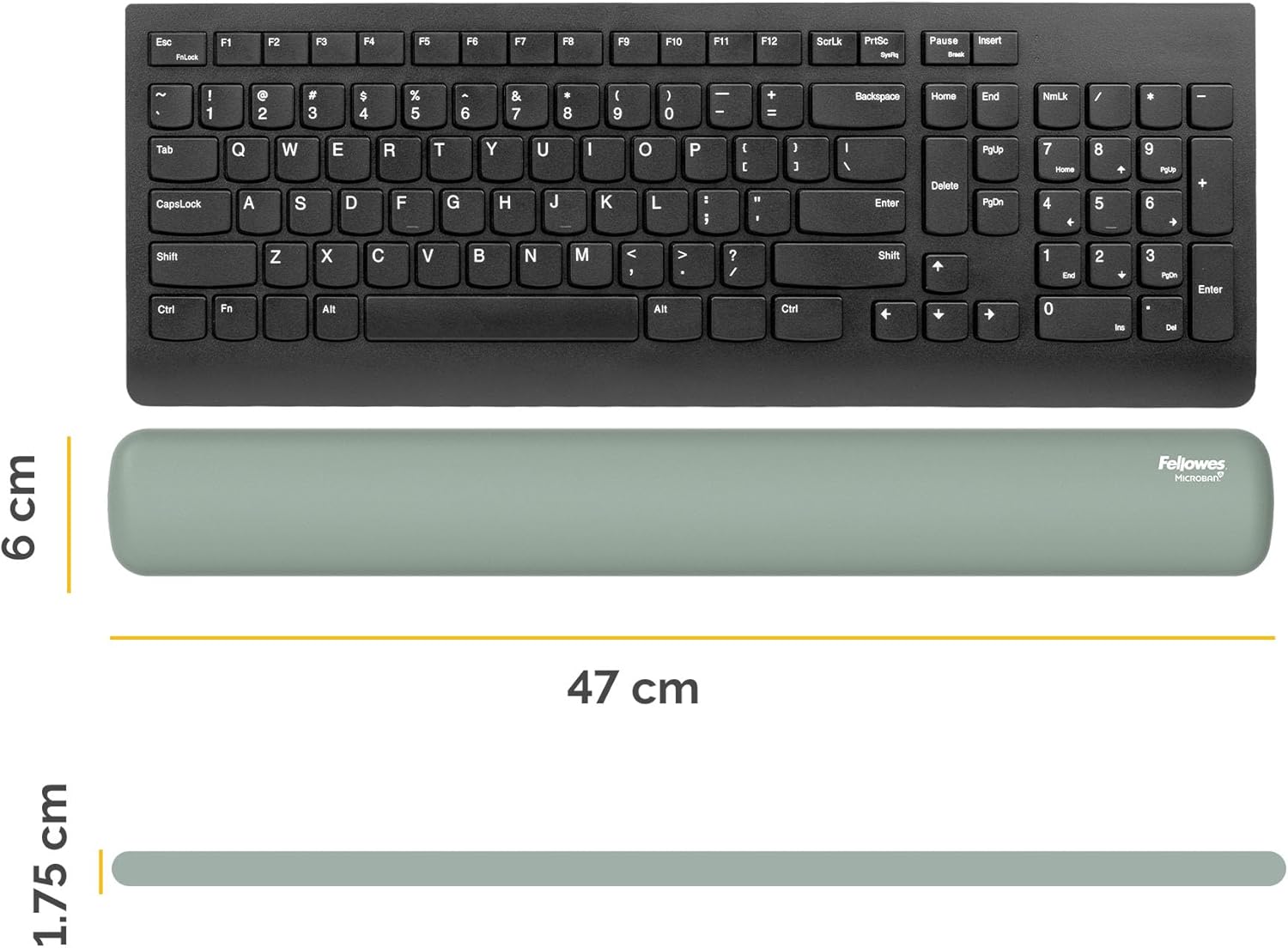 TechWarehouse Fellowes Breyta Wrist Rest Sage Fellowes