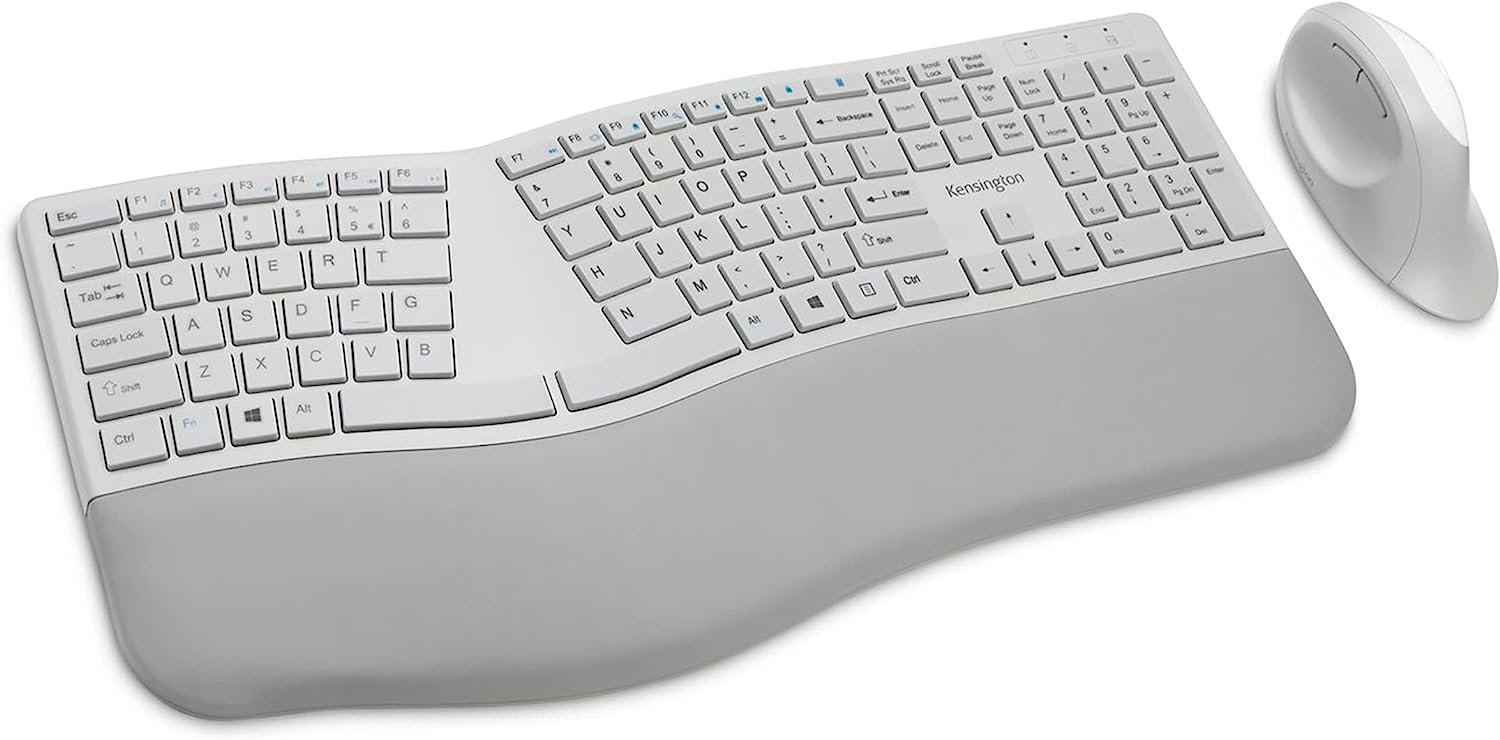 TechWarehouse Kensington Pro Fit Ergo Wireless Keyboard & Mouse Grey Kensington