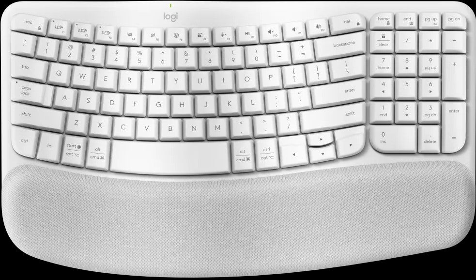 TechWarehouse Logitech K380 Wave Keys Wireless Ergonomic Keyboard - White Logitech