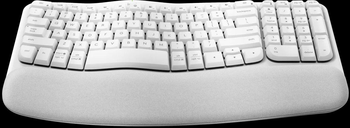 TechWarehouse Logitech K380 Wave Keys Wireless Ergonomic Keyboard - White Logitech