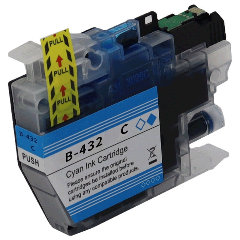 TechWarehouse LC432C Compatible Cyan Ink Cartridge for Brother Compatible for Brother