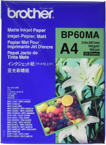 A4 145gsm Brother BP60MA Matte Paper 25 sheets