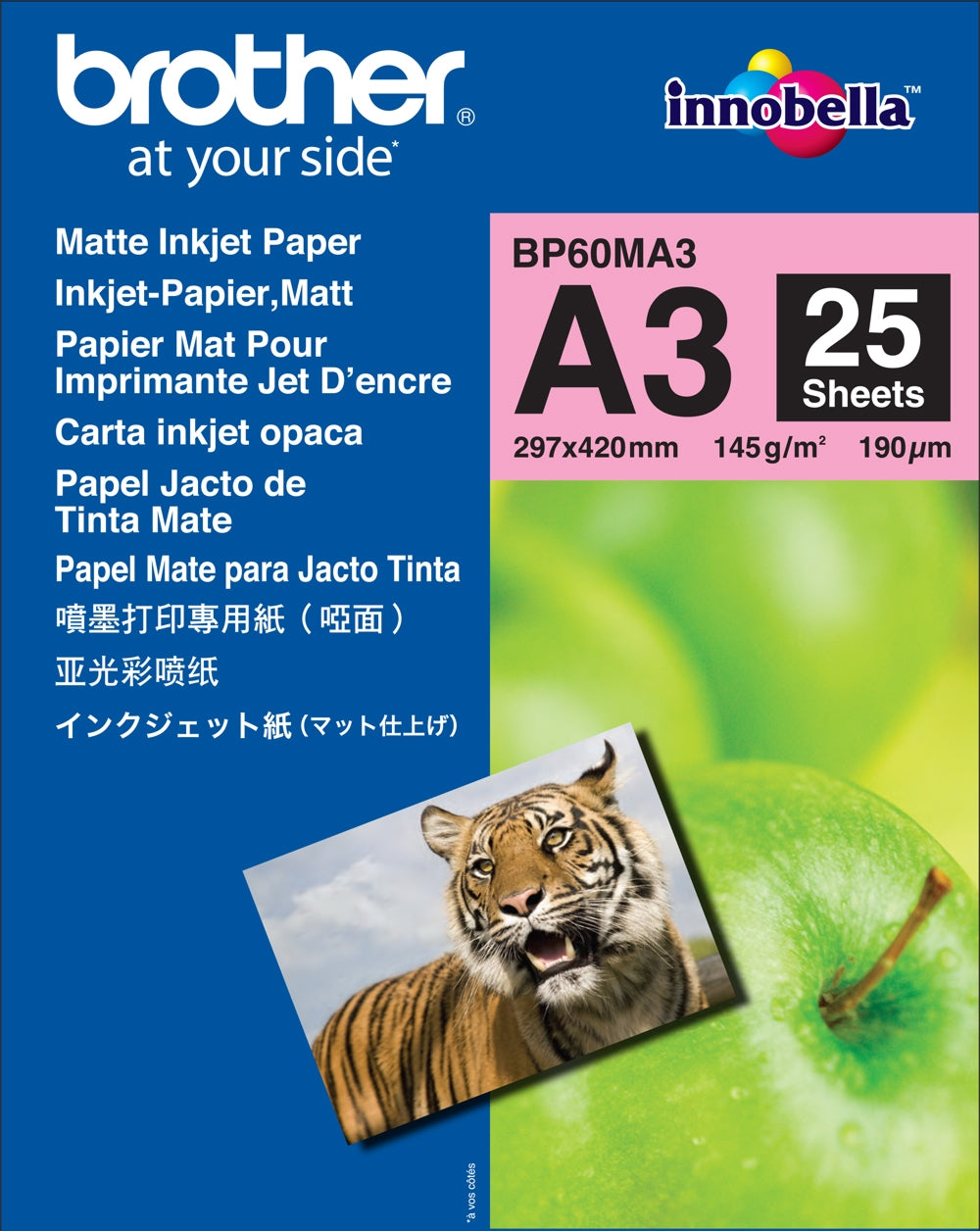 A3 145gsm Brother BP60MA Matte Inkjet Paper 25 sheets