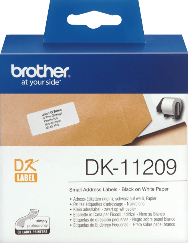 TechWarehouse DK11209 Brother 29mm x62mm Small Address Labels 800 per roll Brother