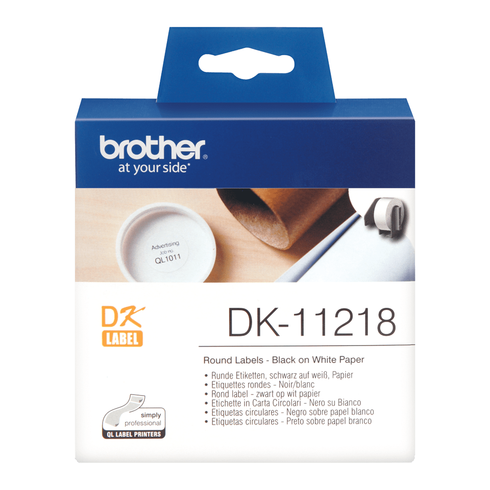 DK11218 Brother 24mm Round Labels 1000 per roll