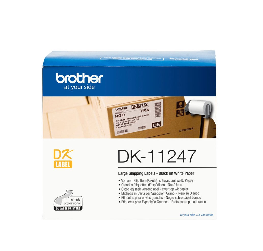 DK11247 Brother 103mm x 164mm Large Shipping Labels 180 per roll