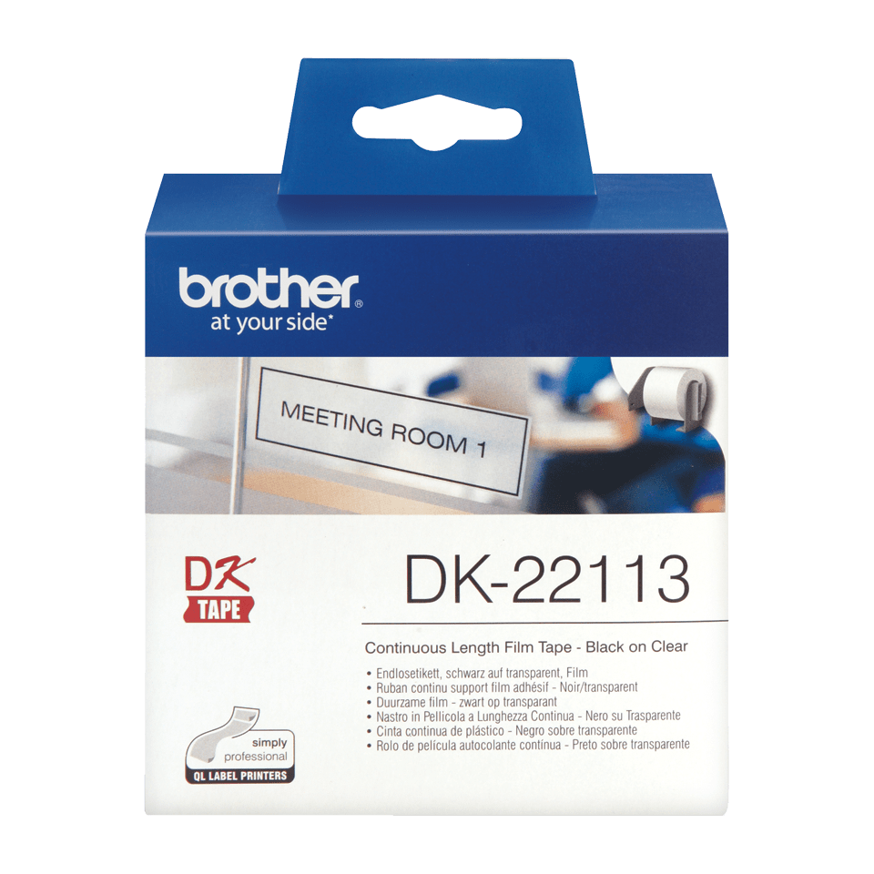 DK22113 Brother P-Touch 62mm Continuous Length Film Tape Clear