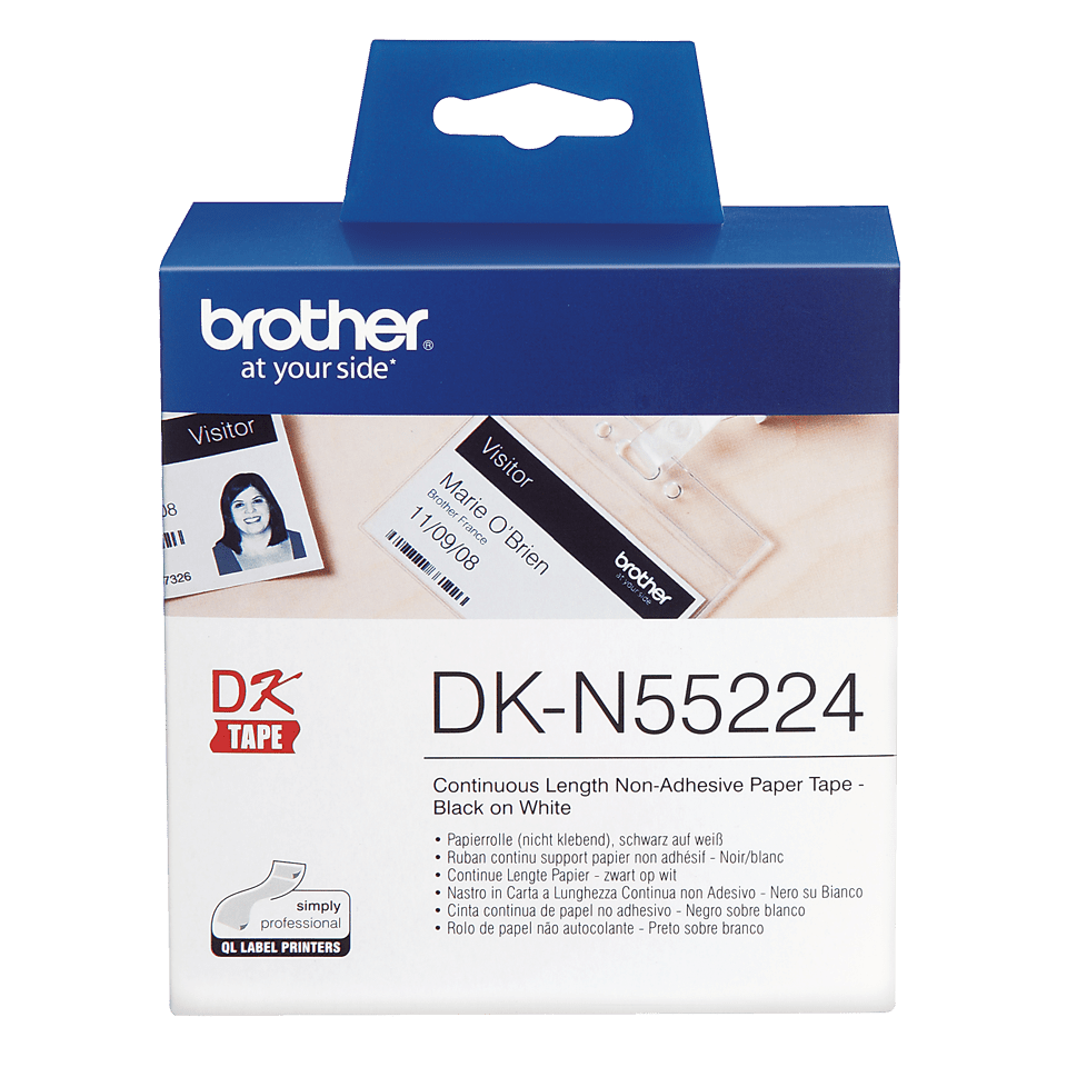 DKN55224 Brother 54mm Non-Adhesive Continuous Paper Roll