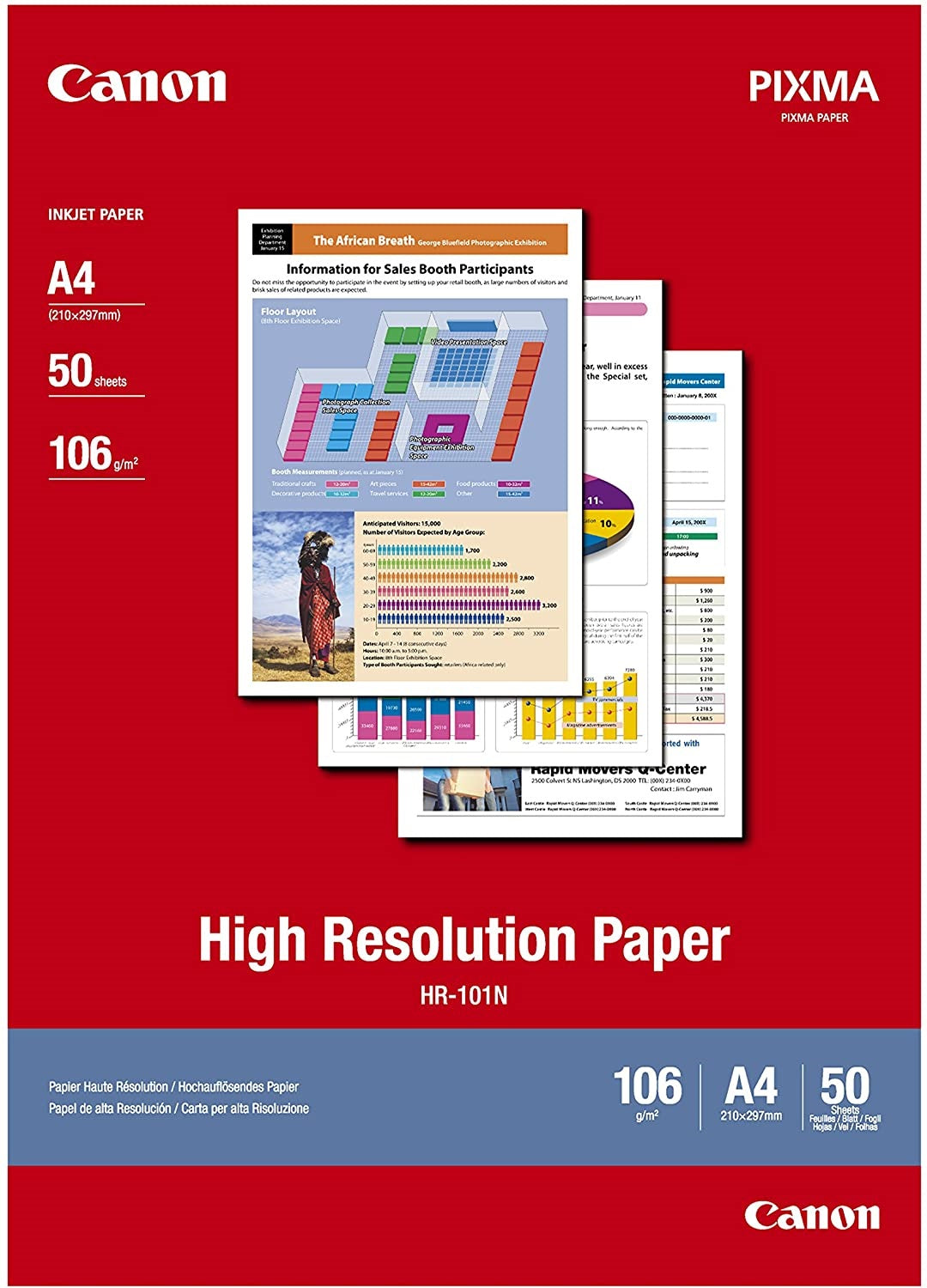 Papier Toile Mate Pour Imprimante Jet D'Encre - 50 Feuilles A4, 220 G/m², Effet Toile (Non En Coton) - 2