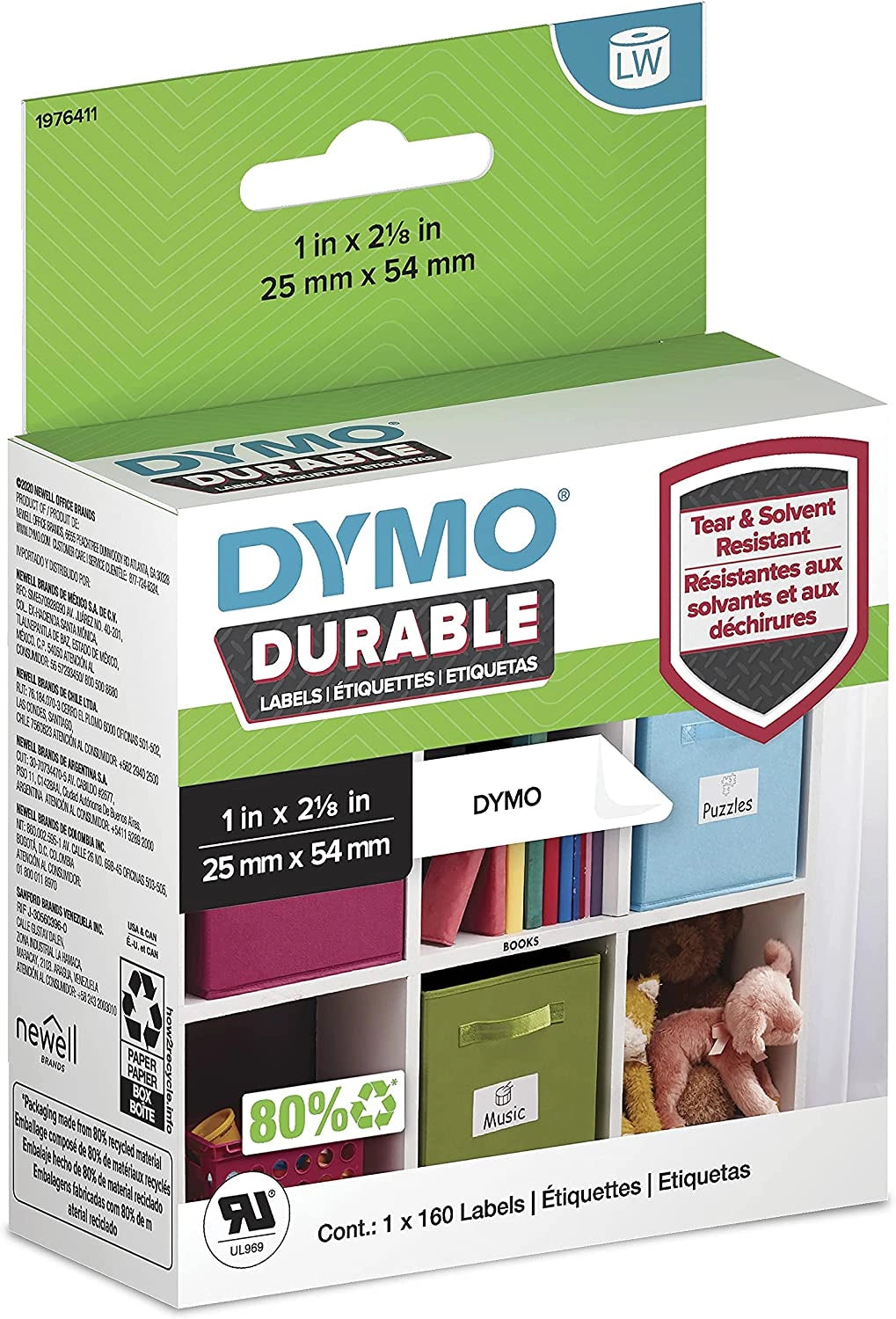 1976411 Dymo LW 25mm x 54mm 160 Labels per Roll