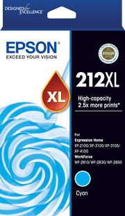 212XL Epson High Capacity Cyan Ink Cartridge
