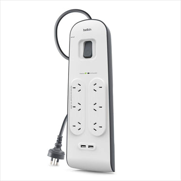 TechWarehouse Belkin Surgemaster 6-Way 2m Cord with USB Charging Belkin