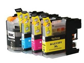 TechWarehouse LC137XL / LC135XL Compatible Set of 4 - Bk/C/M/Y for Brother Compatible for Brother