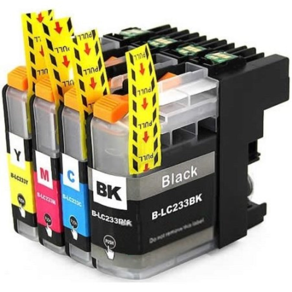 TechWarehouse LC233 Compatible Set of 4 - Bk/C/M/Y for Brother Compatible for Brother