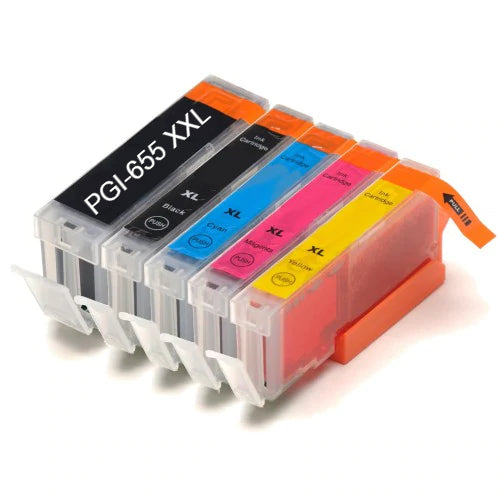 TechWarehouse PGI-655XXL / CLI-651XL Compatible Canon Set - 5 Cartridges Compatible for Canon