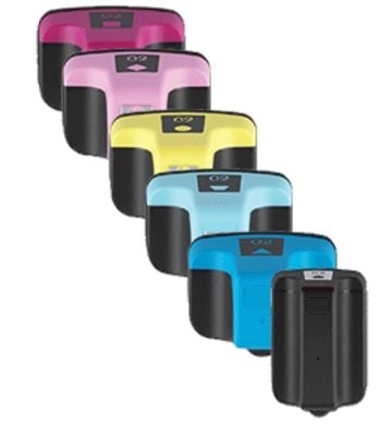 02 Compatible Ink Cartridge Set of 6 (Bk/C/M/Y/Pc/Pm) for HP