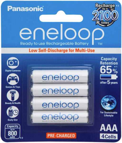 Eneloop 800mAh Rechargable AAA Batteries 4 pack