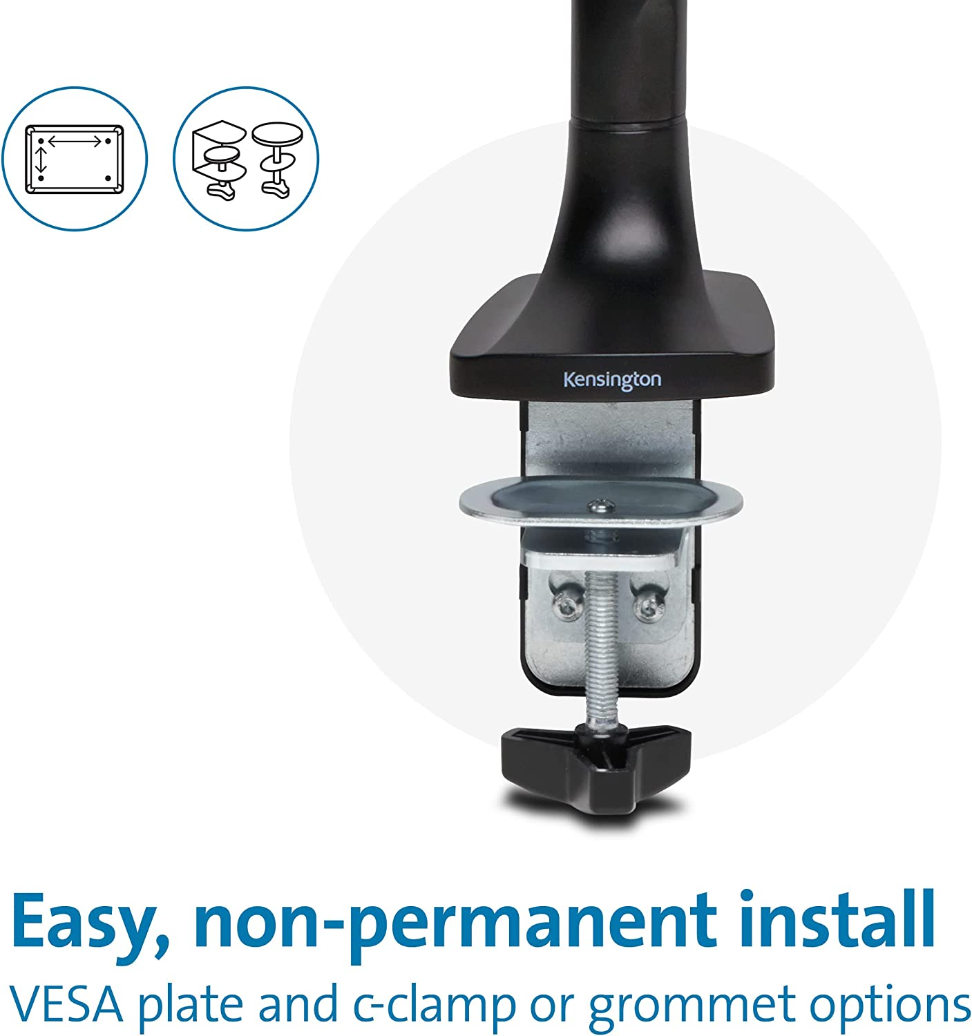 TechWarehouse Kensington SmartFit Mounting Arm for Single Monitor, VESA 75x75 & 100x100 Kensington