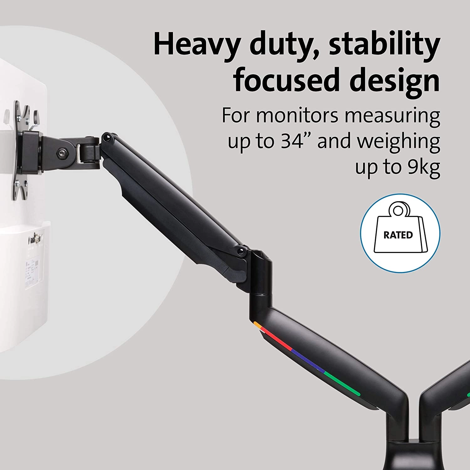 TechWarehouse Kensington SmartFit Mounting Arm for Dual Monitor, VESA 75x75 & 100x100 Kensington