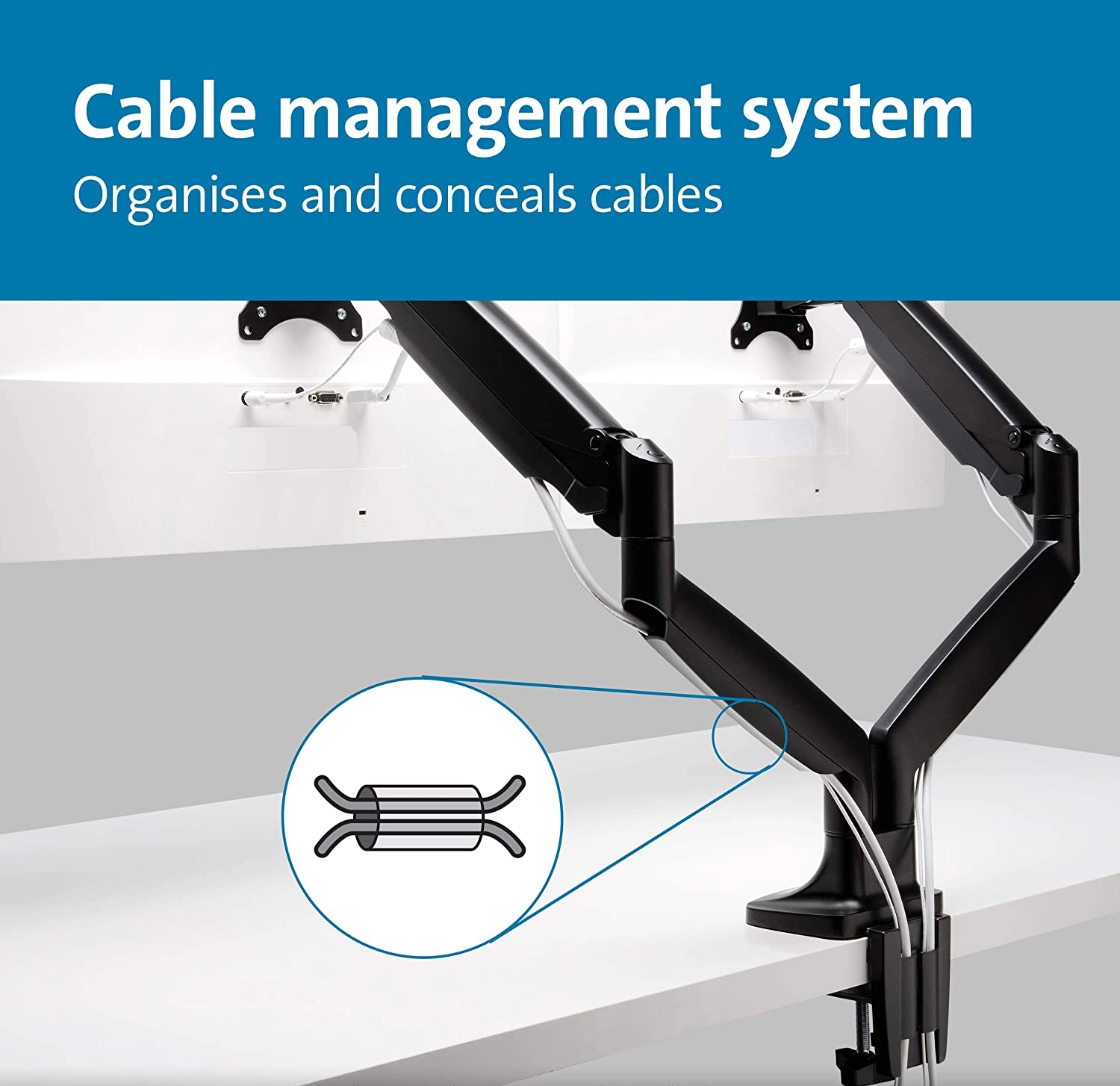 TechWarehouse Kensington SmartFit Mounting Arm for Dual Monitor, VESA 75x75 & 100x100 Kensington
