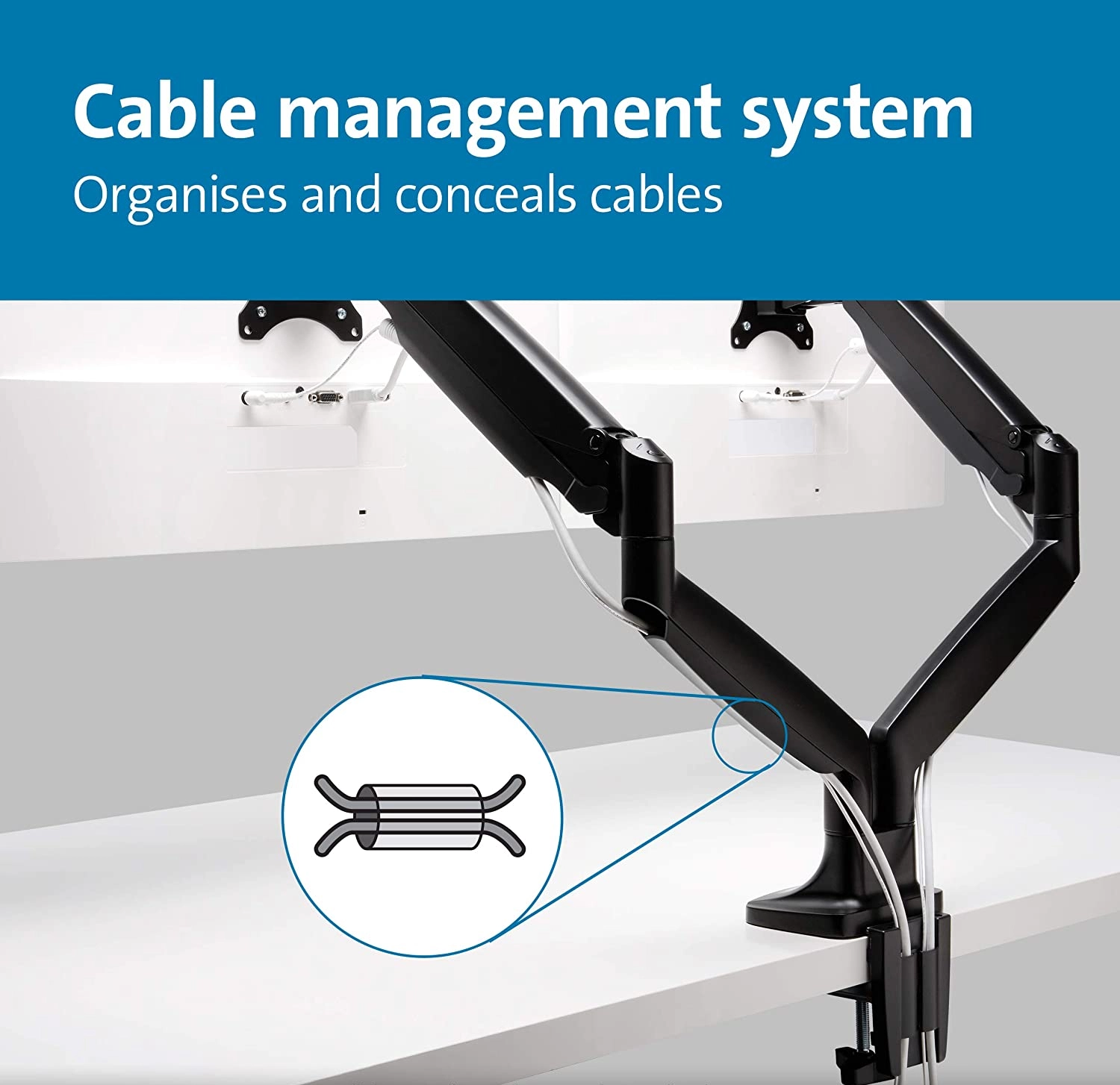 Kensington SmartFit Mounting Arm for Dual Monitor, VESA 75x75 & 100x100