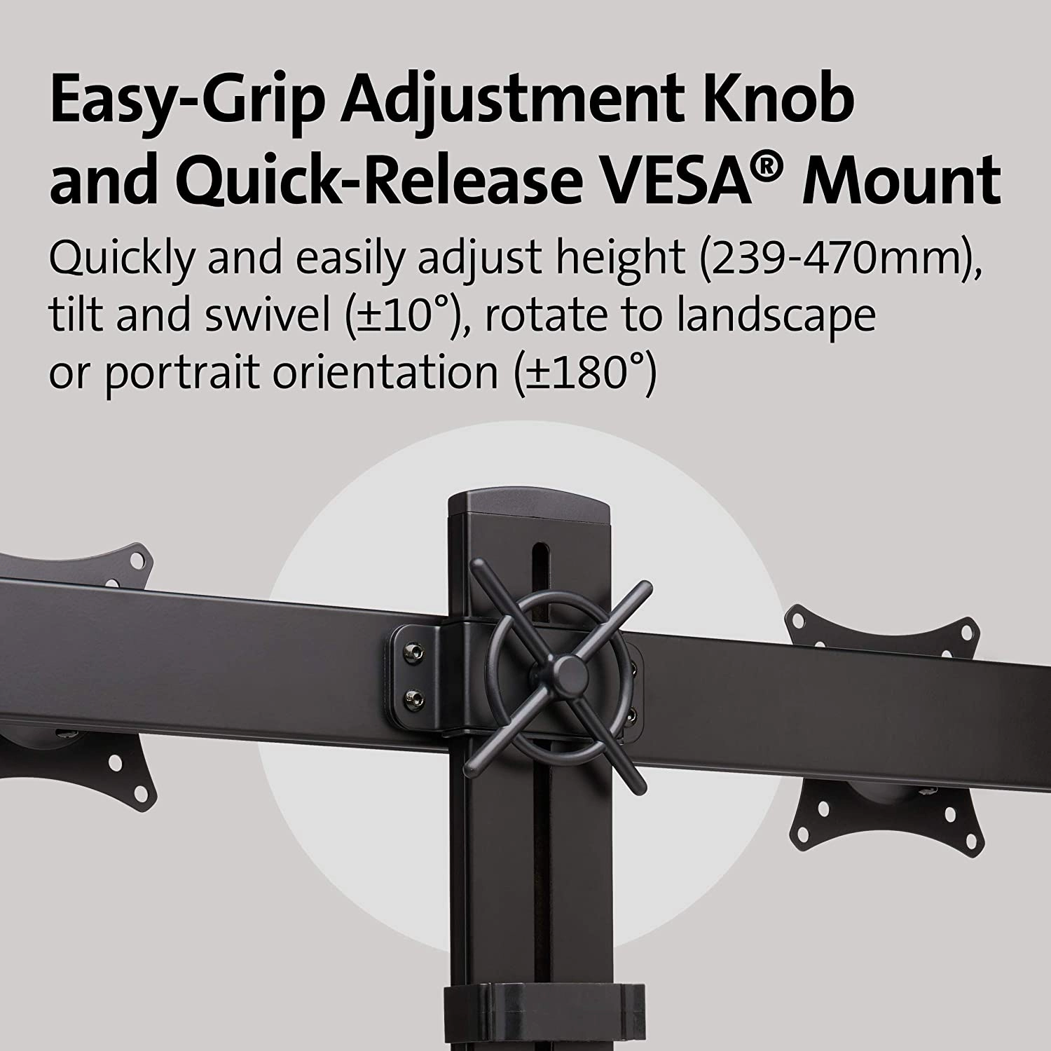 TechWarehouse Kensington SmartFit Shallow Desk Mount Dual Monitor, VESA 75x75 & 100x100 Kensington