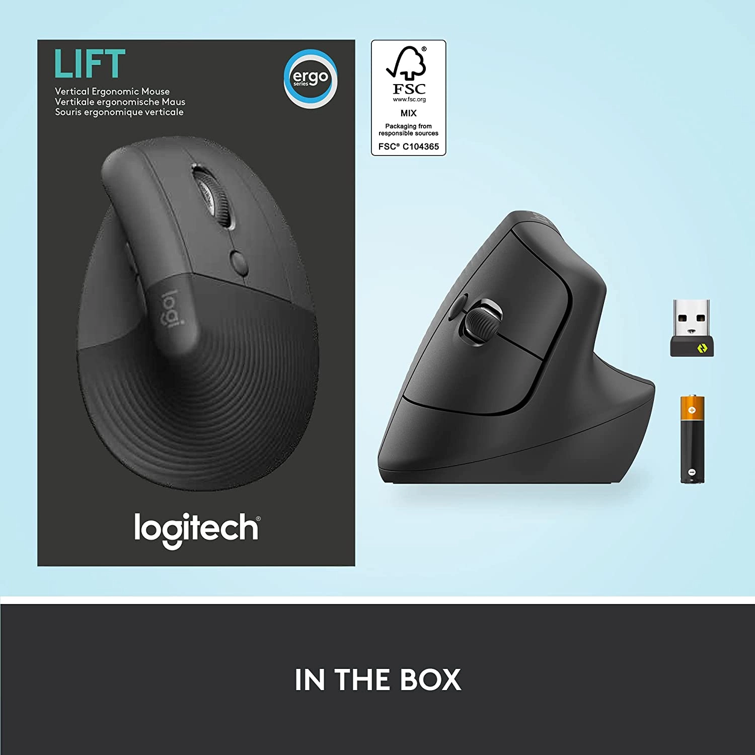Logitech Lift Vertical Ergonomic Mouse Wireless