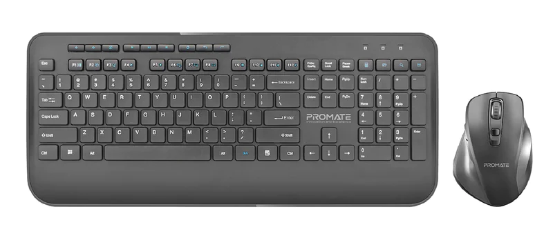 Promate Ergo Wireless Keyboard & Contour Mouse Combo
