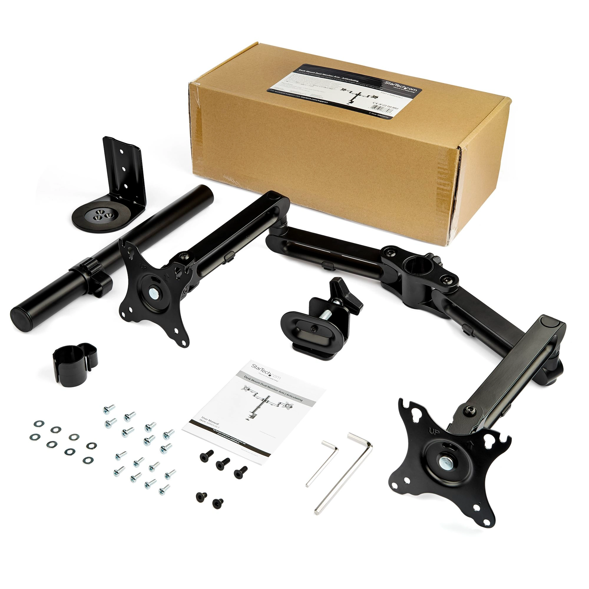 StarTech Desk Mount Dual Monitor Arm, VESA 75x75 & 100x100