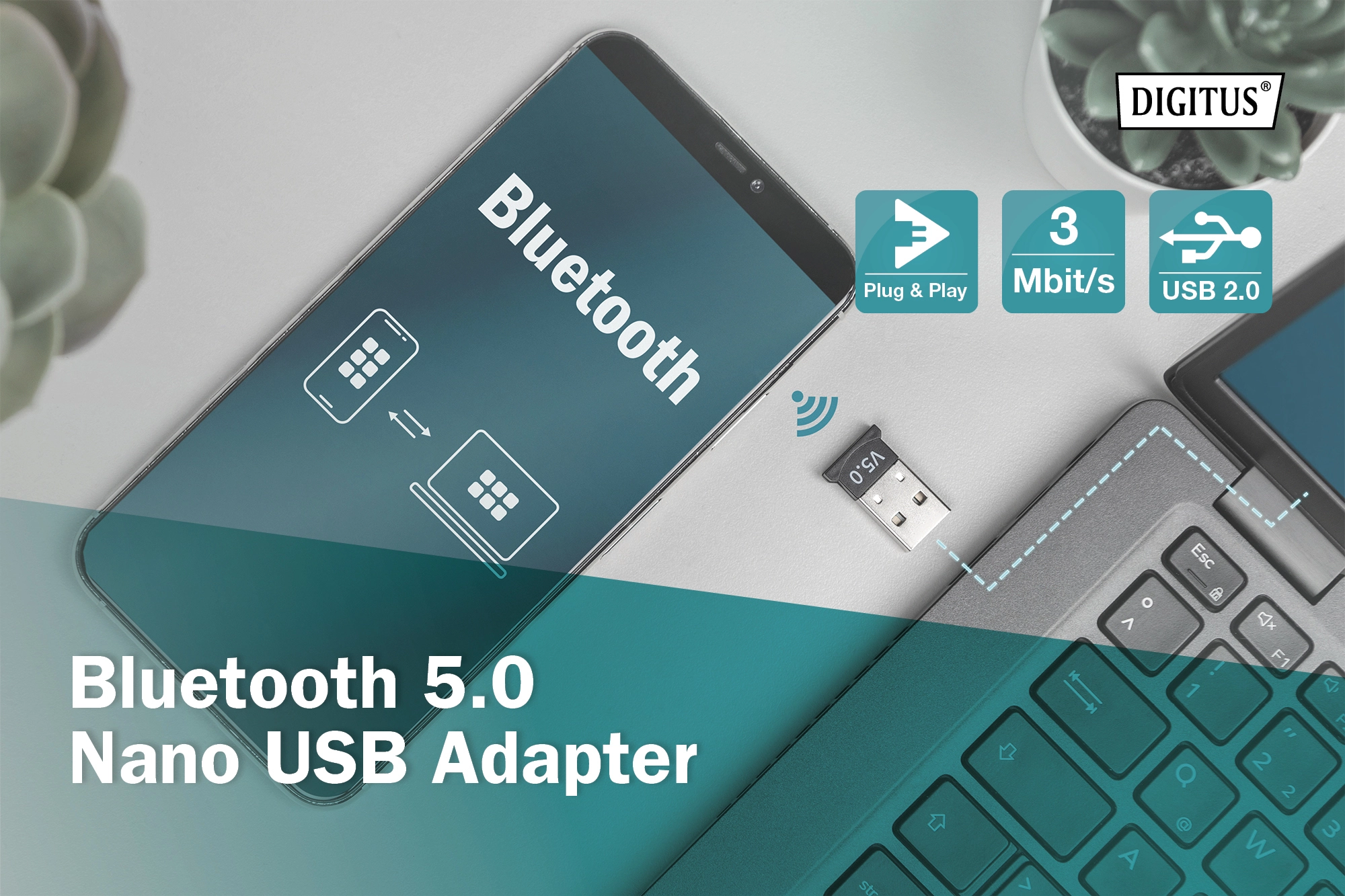 TechWarehouse Digitus Bluetooth V5.0 Nano USB Adapter Digitus