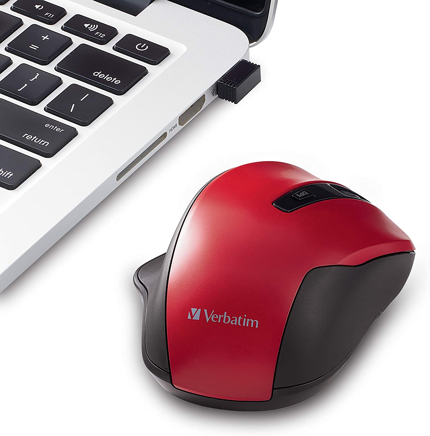 TechWarehouse Verbatim Ergonomic Wireless Mouse - Red Verbatim